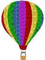 Hot Air Balloon, Deco, Decoration, Rainbow, Multi-Color - Jitter.Bug.girl - GIF animé gratuit