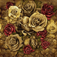 kikkapink background steampunk rose flowers - фрее пнг