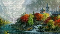 Asian scene with pagoda - δωρεάν png