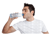guy drinking water - zdarma png