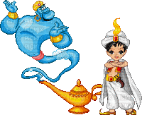 Aladdin and Genie - GIF animé gratuit