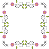 floral frame Bb2 - zdarma png