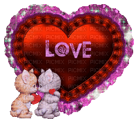 ani-heart-text Love-cats - Бесплатный анимированный гифка
