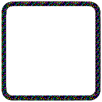 Black multicolor poka dot frame - Animovaný GIF zadarmo