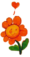 Smiling Orange Flower - Free animated GIF