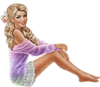 kvinna--woman--sitter--seated - Free PNG