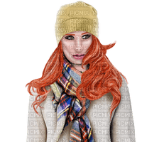 autumn woman redhead winter - Free PNG