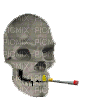 Tête de mort qui fume - GIF animado gratis