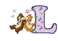 image encre lettre L symbole de musique écureuils Disney edited by me - GIF animate gratis
