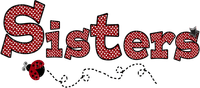 Sisters.Text.Red.deco.Victoriabea - darmowe png