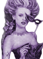 Y.A.M._Vintage Fantasy Lady woman girl purple - PNG gratuit