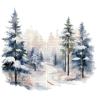 ♥❀❀❀❀ sm3 trees winter landscape  white - PNG gratuit