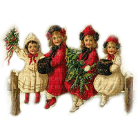 niñas vintage navidad dubravka4 - PNG gratuit