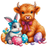 Easter bull and hare by nataliplus - png gratis