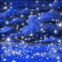 Y.A.M._Fantasy Sky clouds Landscape blue - GIF animado gratis