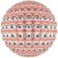 teeth and eyeballs sphere - Zdarma animovaný GIF