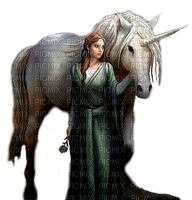 fantasy woman and unicorn nataliplus - δωρεάν png