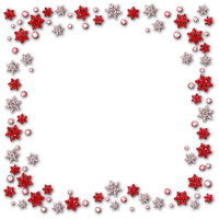 Snowflakes.Gems.Jewels.Frame.Red - KittyKatLuv65 - PNG gratuit