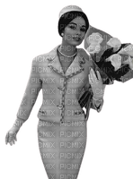 kikkapink vintage woman black white - 無料png