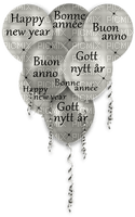 text-Happy New Year-Bonne année-Buon anno-Gott nytt år-balloons-ballong-deco-minou52 - Free PNG