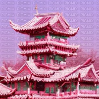 Pink Asian Building - PNG gratuit