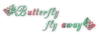 soave text butterfly deco pink green - gratis png