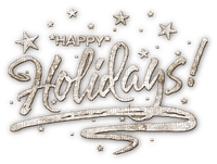 soave text happy holidays  deco sepia - 無料png