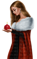 Woman with a candle. Red cloak. Leila - PNG gratuit