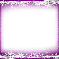 soave frame winter abstract snowflake white purple - PNG gratuit