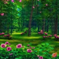 Forest with Pink Roses - 免费PNG