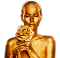 Gold.Woman.Rose - By KittyKatLuv65 - gratis png