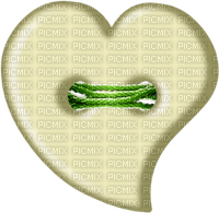 Bouton Coeur Blanc Vert:) - PNG gratuit