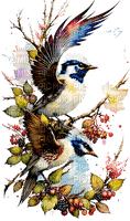 loly33 oiseaux automne - gratis png