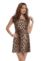 Woman with leopard dress - png ฟรี