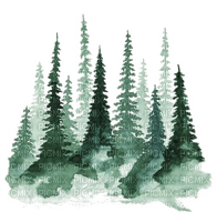 forest watercolor trees Bb2 - png gratis