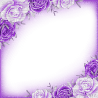 soave frame vintage flowers rose corner purple - 免费PNG