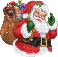 Santa with Christmas animals bp - Besplatni animirani GIF