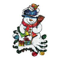bonhomme de neige - Gratis animerad GIF