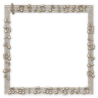 soave frame music note deco border sepia - PNG gratuit