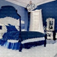 Blue Frilly Bedroom - gratis png