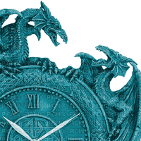 Y.A.M._Gothic fantasy dragons blue - PNG gratuit