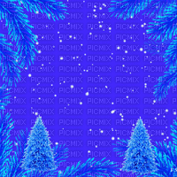 SA / Bg.animated.winter.tree.snow.blue.idca - GIF animé gratuit