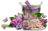 deco purple flowers lavender basket kikkapink - 免费PNG