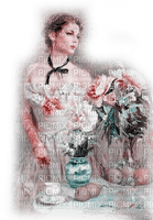 kikkapink vintage woman spring painting - png ฟรี