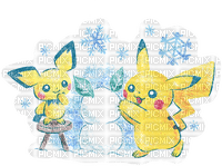 pokemon pikachu pichu winter - png gratis