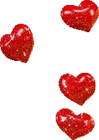 kikkapink hearts glitter red animated - Бесплатный анимированный гифка