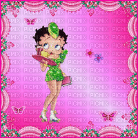 Kaz_Creations Pictures Framed  Animated  Backgrounds Betty Boop Butterflies Flowers Heart - Animovaný GIF zadarmo