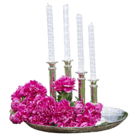 ljusstake-blomma-rosa - PNG gratuit