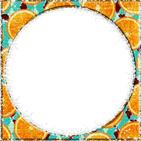 frame summer orange fruit circle - Gratis animerad GIF