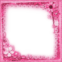 Pink Flowers Frame - By KittyKatLuv65 - nemokama png